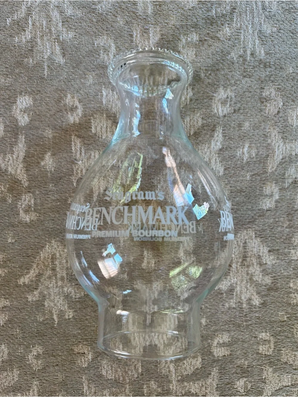 Seagram’s Benchmark Premium Bourbon Amber Glass Oil Lamp